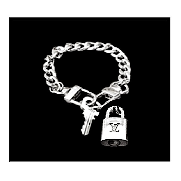 Authentic Silver Louis Vuitton Bracelet Lock and Key 315 Genuine PadLock Num… - Picture 1 of 1